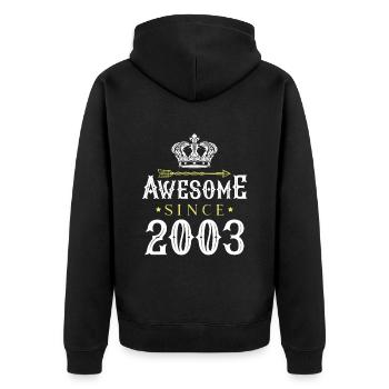 2003 génial depuis - Veste à capuche bio Premium Unisexe - noir - Dos - Nico (187cm)