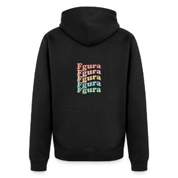 Vintage 70er Hippie Malta Stadt - Retro Fgura - Unisex Premium Bio Zip Hoodie - Schwarz - Hinten - Nico (187cm)