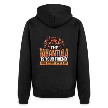 Vogelspinnen Design für Tarantel Besitzer - Unisex Premium Bio Zip Hoodie - Schwarz - Hinten - Nico (187cm)