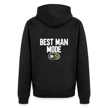 Best man mode on - bachelor party JGA - Unisex Premium Organic Zip Hoodie - black - Back - Nico (187cm)