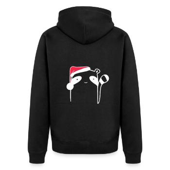 Raccoon Christmas Hat Christmas Sweet Xmax - Unisex Premium Organic Zip Hoodie - black - Back - Nico (187cm)