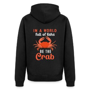 T-shirt de crabe de crabe de crevette de scorpion de homard - Veste à capuche bio Premium Unisexe - noir - Dos - Nico (187cm)