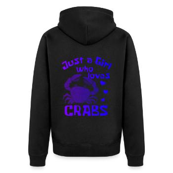 Krebs Geschenk Schrimp Krabbe Hummer Skorpion - Unisex Premium Bio Zip Hoodie - Schwarz - Hinten - Nico (187cm)