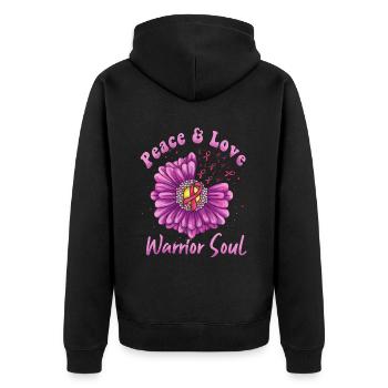 Cadeau Cancer du sein Cancer du sein Rose - Veste à capuche bio Premium Unisexe - noir - Dos - Nico (187cm)