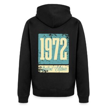 1972 Anniversaire de naissance Année de naissance - Veste à capuche bio Premium Unisexe - noir - Dos - Nico (187cm)
