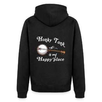 Banjo Shirts For Men Bluegrass Appalachia Folk - Unisex Premium Organic Zip Hoodie - black - Back - Nico (187cm)