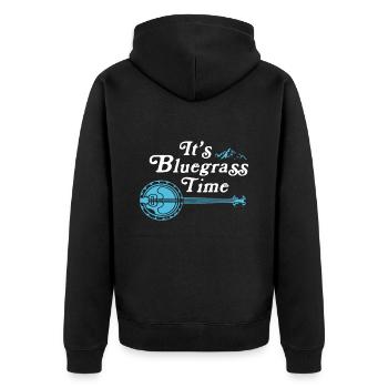 Banjo Shirts For Men Bluegrass Appalachia Folk - Unisex Premium Organic Zip Hoodie - black - Back - Nico (187cm)