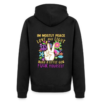 Hippie Peace Groovy Flowerpower Boho Woodstock - Veste à capuche bio Premium Unisexe - noir - Dos - Nico (187cm)