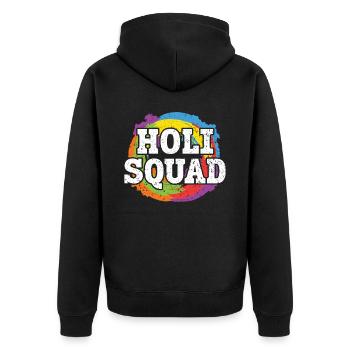 Holi Squad Hinduismus Hindu Buddhist Holi Festival - Unisex Premium Bio Zip Hoodie - Schwarz - Hinten - Nico (187cm)