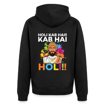 Radha Krishna Hinduismus Hindu Holi Festival - Unisex Premium Bio Zip Hoodie - Schwarz - Hinten - Nico (187cm)