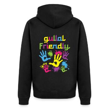 Gullal Friendly Hindu Buddhist Holi Festival - Veste à capuche bio Premium Unisexe - noir - Dos - Nico (187cm)