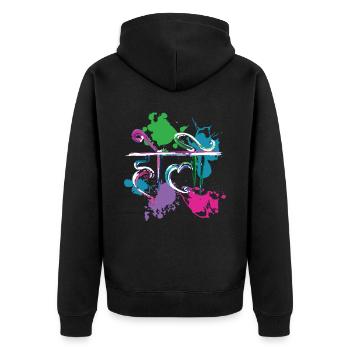 Radha Krishna Hindouisme Hindu Holi Festival - Veste à capuche bio Premium Unisexe - noir - Dos - Nico (187cm)