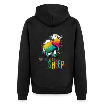 Not The Black Sheep - Unisex Premium Organic Zip Hoodie - black - Back - Nico (187cm)