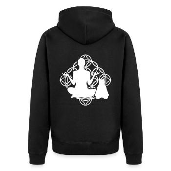 Yoga Cat Yoga Poses Lotus Position Chats - Veste à capuche bio Premium Unisexe - noir - Dos - Nico (187cm)