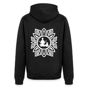 Yoga with Cats Yoga Poses Cat - Unisex Premium Organic Zip Hoodie - black - Back - Nico (187cm)