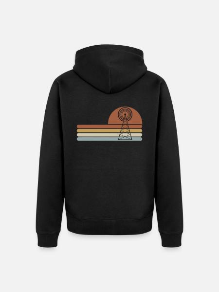 Amateurfunker Funkgerät Antenne - Unisex Premium Bio Zip Hoodie - Schwarz