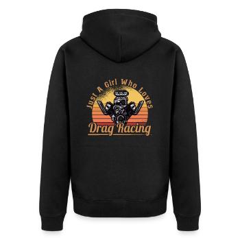 Rennfahrer Rennwagen Tuning Rennsport Motorsport - Unisex Premium Bio Zip Hoodie - Schwarz - Hinten - Nico (187cm)