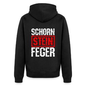 Schorn Stein Feger Schornstein Glücksbringer Kamin - Unisex Premium Bio Zip Hoodie - Schwarz - Hinten - Nico (187cm)