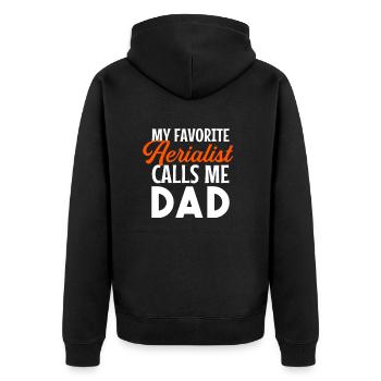 aerialist calls me dad, Aerialist Aerial Silks - Unisex Premium Bio Zip Hoodie - Schwarz - Hinten - Nico (187cm)