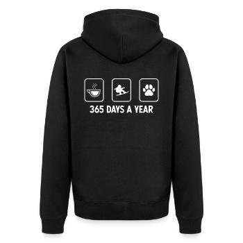 365 jours par an - Patte de chien - Snowboard - - Veste à capuche bio Premium Unisexe - noir - Dos - Nico (187cm)
