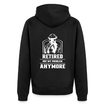Im Ruhestand Nicht Mehr Mein Problem Rentner Rente - Unisex Premium Bio Zip Hoodie - Schwarz - Hinten - Nico (187cm)
