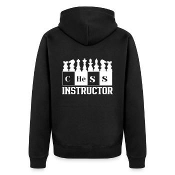Chess teacher chess chess player chess club - Unisex Premium Organic Zip Hoodie - black - Back - Nico (187cm)