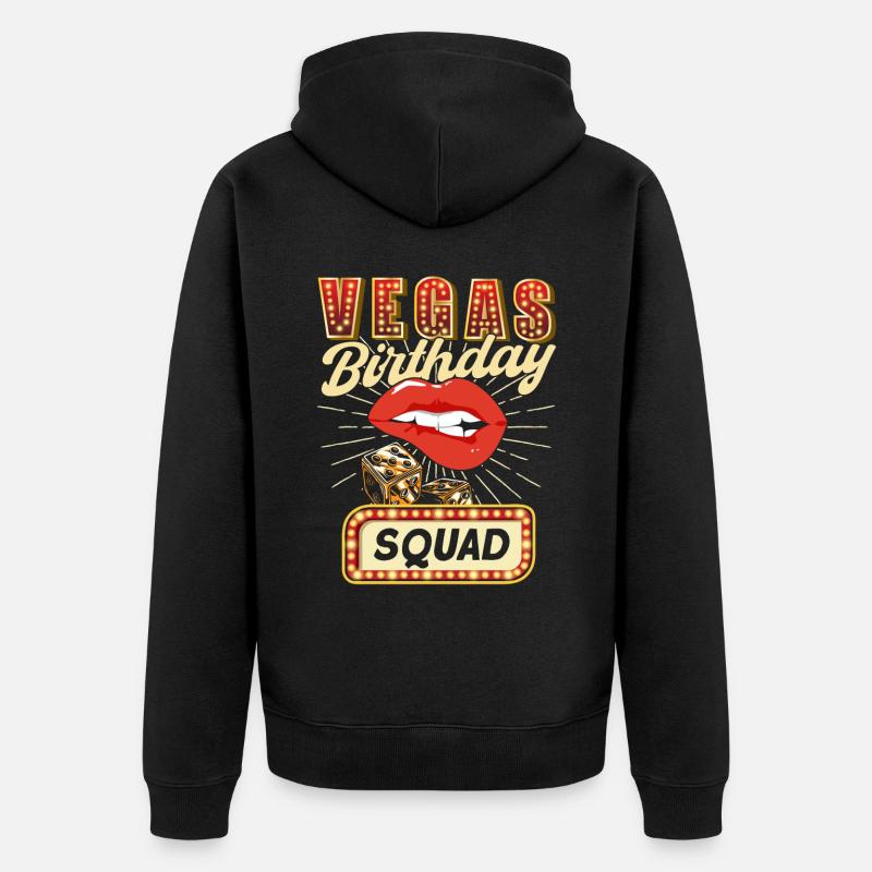 Équipe d’anniversaire de Vegas - Veste à capuche bio Premium Unisexe - noir