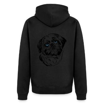 Shih Tzu Chien - Veste à capuche bio Premium Unisexe - noir - Dos - Nico (187cm)