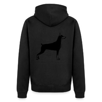 Doberman Dog - Unisex Premium Organic Zip Hoodie - black - Back - Nico (187cm)