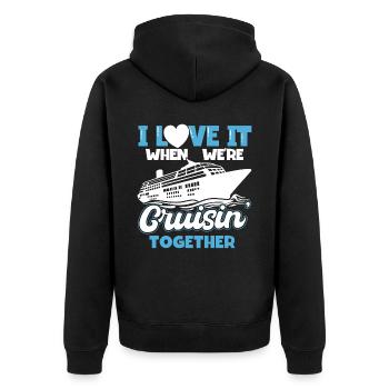I Love It When Were Cruisin Together - Unisex Premium Bio Zip Hoodie - Schwarz - Hinten - Nico (187cm)