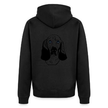 Bassett Chien de chasse - Veste à capuche bio Premium Unisexe - noir - Dos - Nico (187cm)