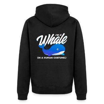 Im A Whale In A Human Costume - Unisex Premium Bio Zip Hoodie - Schwarz - Hinten - Nico (187cm)