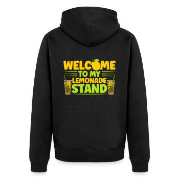 Lemonade Stand Lemon Juice Lemonade Shop - Unisex Premium Organic Zip Hoodie - black - Back - Nico (187cm)