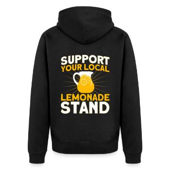 Limonadenstand Zitronensaft Limonade Geschäft - Unisex Premium Bio Zip Hoodie - Schwarz - Hinten - Nico (187cm)
