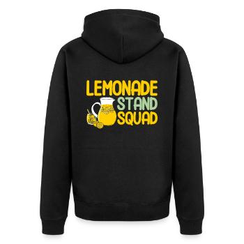 Limonadenstand Zitronensaft Limonade Geschäft - Unisex Premium Bio Zip Hoodie - Schwarz - Hinten - Nico (187cm)