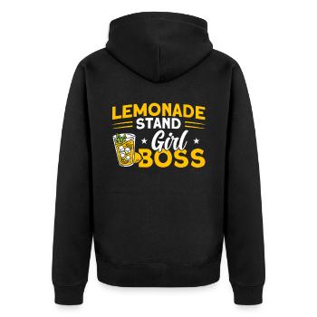 Limonadenstand Zitronensaft Limonade Geschäft - Unisex Premium Bio Zip Hoodie - Schwarz - Hinten - Nico (187cm)
