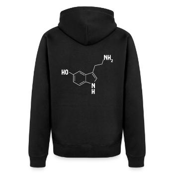 Serotonin MoleculePsychologe für chemische Symbole - Unisex Premium Bio Zip Hoodie - Schwarz - Hinten - Nico (187cm)