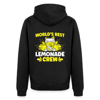Limonadenstand Zitronensaft Limonade Geschäft - Unisex Premium Bio Zip Hoodie - Schwarz - Hinten - Nico (187cm)