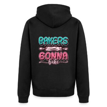 Les boulangers vont à Bake Baking Chef Cupcake Cake - Veste à capuche bio Premium Unisexe - noir - Dos - Nico (187cm)