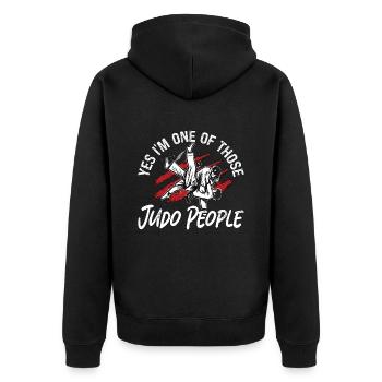 Judo People Fighter Karaté Sports de combat Entraînement - Veste à capuche bio Premium Unisexe - noir - Dos - Nico (187cm)