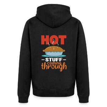 Apple pie - Unisex Premium Organic Zip Hoodie - black - Back - Nico (187cm)
