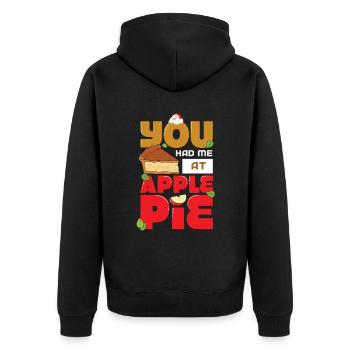 Apple pie - Unisex Premium Organic Zip Hoodie - black - Back - Nico (187cm)