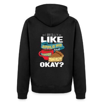 Apple pie - Unisex Premium Organic Zip Hoodie - black - Back - Nico (187cm)