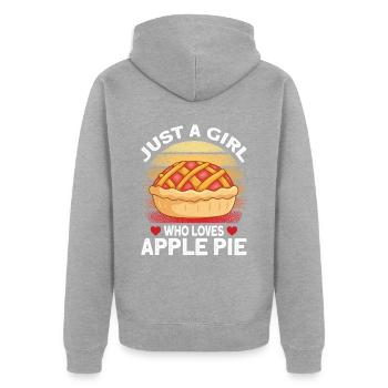 Tarte aux pommes - Veste à capuche bio Premium Unisexe - gris chiné - Dos - Nico (187cm)