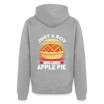 Apple pie - Unisex Premium Organic Zip Hoodie - heather grey - Back - Nico (187cm)