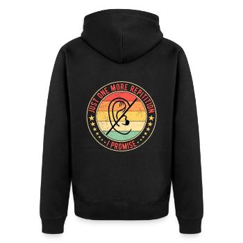 Deaf Deaf hearing loss - Unisex Premium Organic Zip Hoodie - black - Back - Nico (187cm)