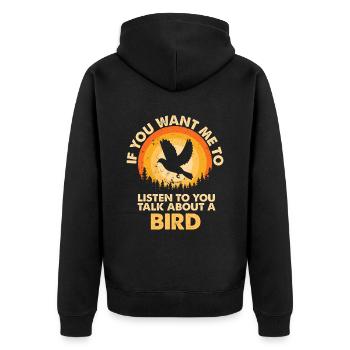 Écoutez parler d’Animal Bird - Veste à capuche bio Premium Unisexe - noir - Dos - Nico (187cm)