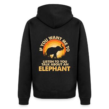 Hören Sie Talk About Animal Elephant - Unisex Premium Bio Zip Hoodie - Schwarz - Hinten - Nico (187cm)