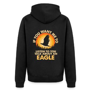 Écoutez parler des aigles animaux - Veste à capuche bio Premium Unisexe - noir - Dos - Nico (187cm)
