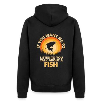 Entendre parler des poissons animaux - Veste à capuche bio Premium Unisexe - noir - Dos - Nico (187cm)
